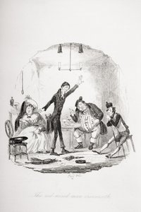 赤い鼻の男は談笑する、チャールズ・ディケンズ（1812-70）による `The Pickwick Papers &39;（1837年発行）のイラスト 作： Hablot Knight Browne